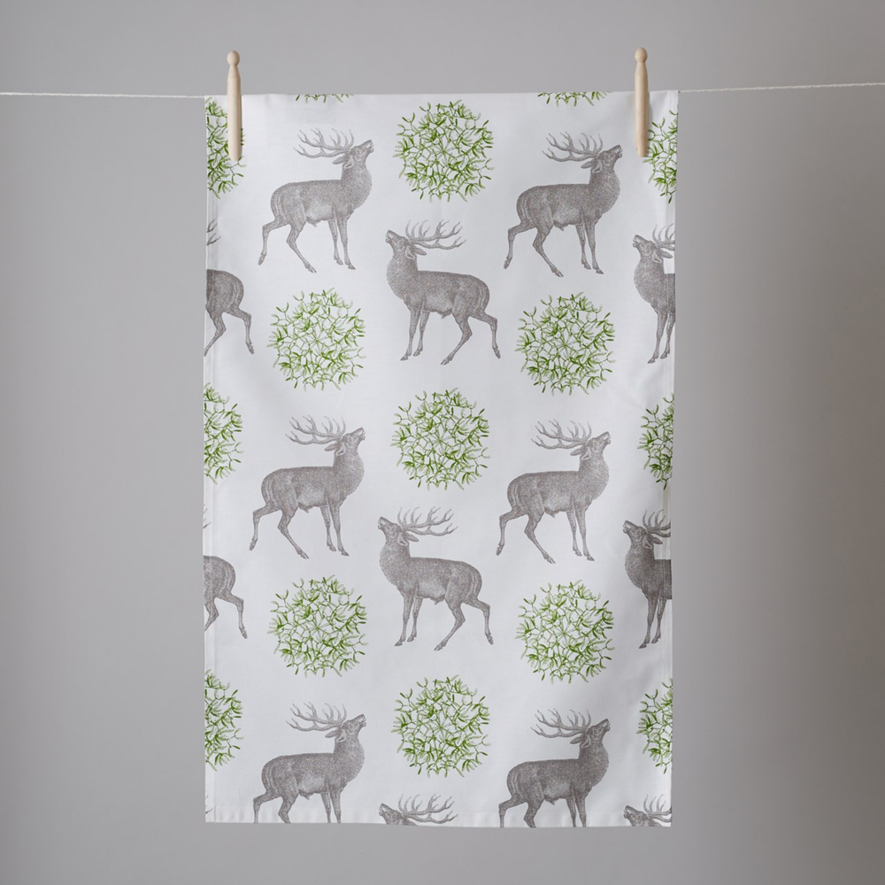 Thornback & Peel - Stag & Mistletoe Tea Towel