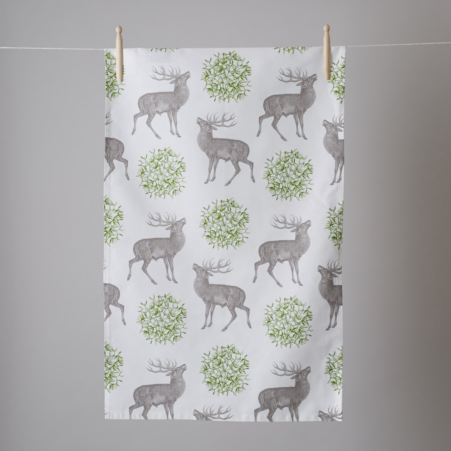 Thornback & Peel Stag & Mistletoe design tea towel - Kitchentins.com