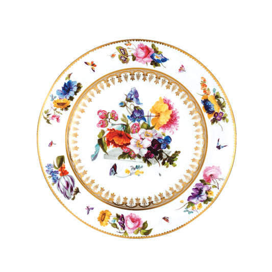 Kitchentins - Decorative Tin Plate- White Ground Floral design
