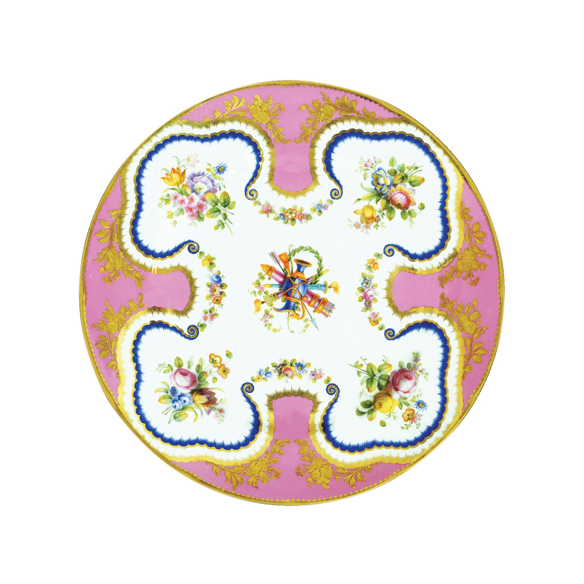 Kitchentins - Decorative Tin Plate- Pink Ground floral design