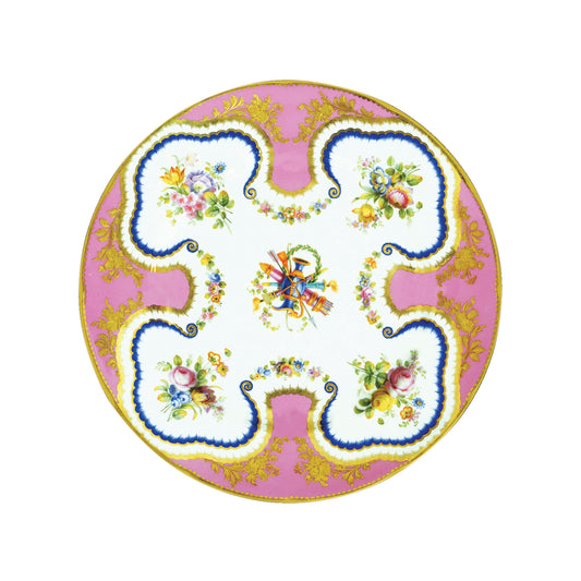 Kitchentins - Decorative Tin Plate- Pink Ground floral design