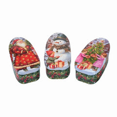 Vintage Christmas Oval Tins, Set of 3