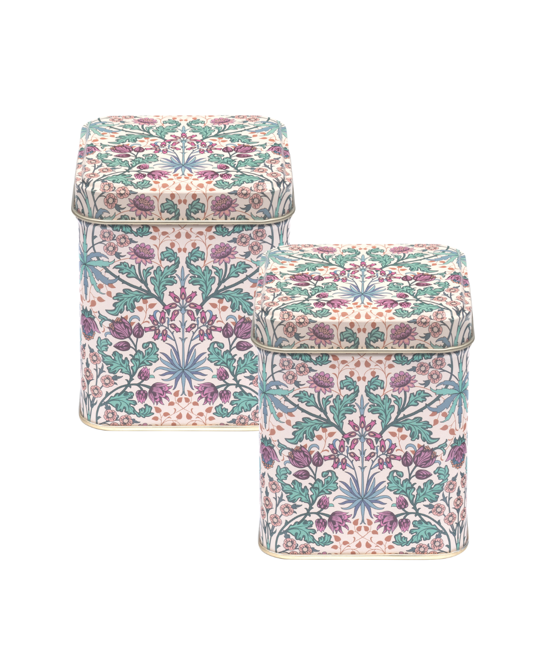 Arts & Crafts Hyacinth Small Square tin - Kitchentins