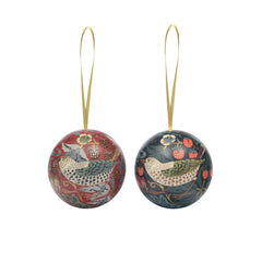 Arts & Crafts - Strawberry Thief Baubles Set of 2