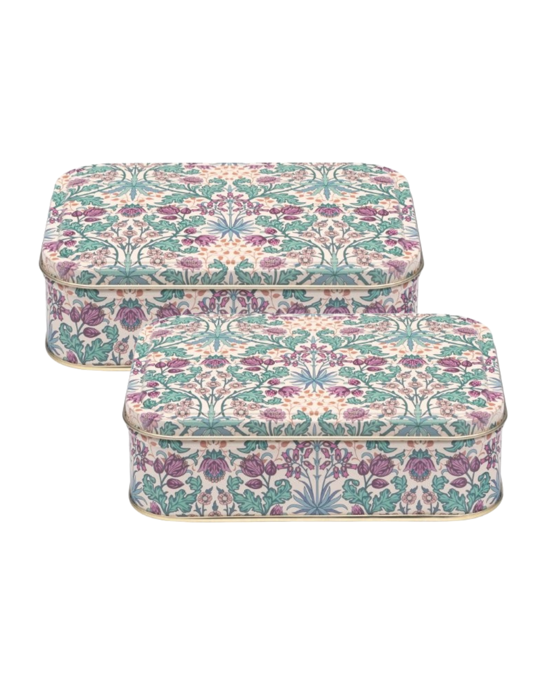 Arts & Crafts Hyacinth Small rectangular tin - Kitchentins
