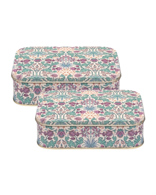 Arts & Crafts Hyacinth Small rectangular tin - Kitchentins