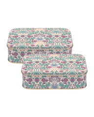 Arts & Crafts - Hyacinth Small rectangular tin, Set of 2