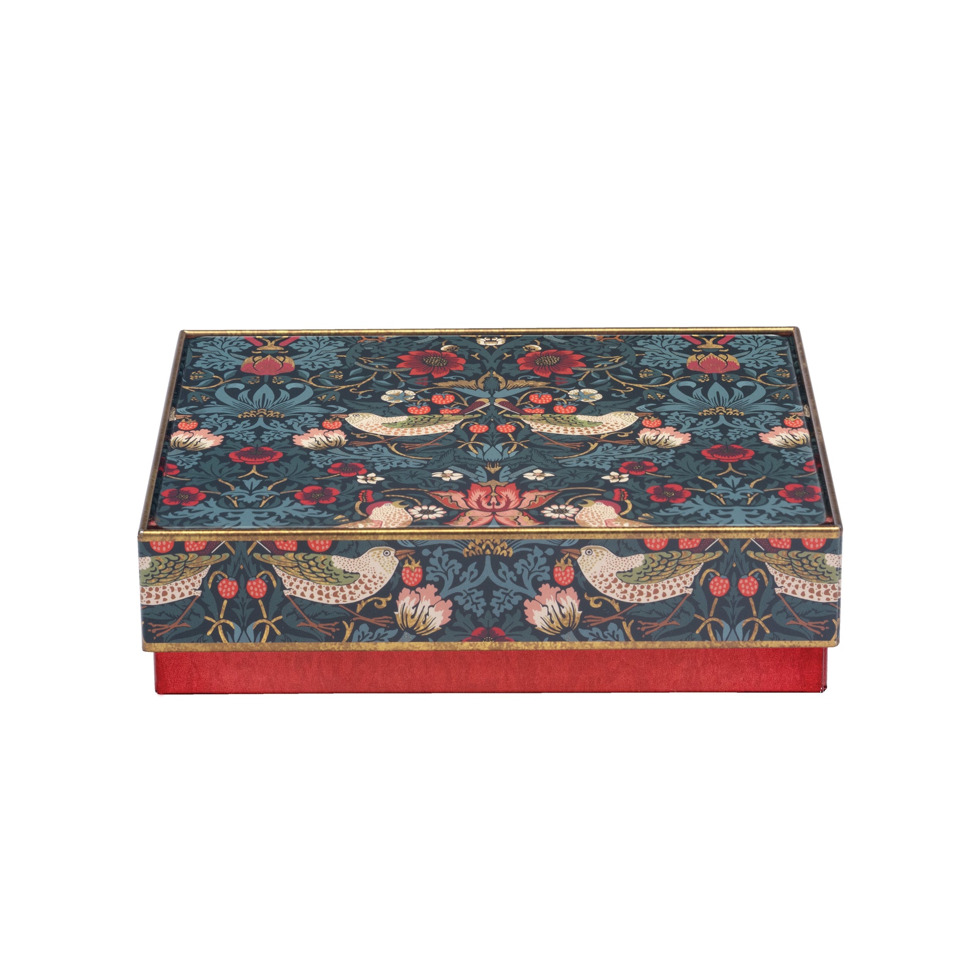 Arts & Crafts strawberry design medium chocolate tin - Kitchentins.com