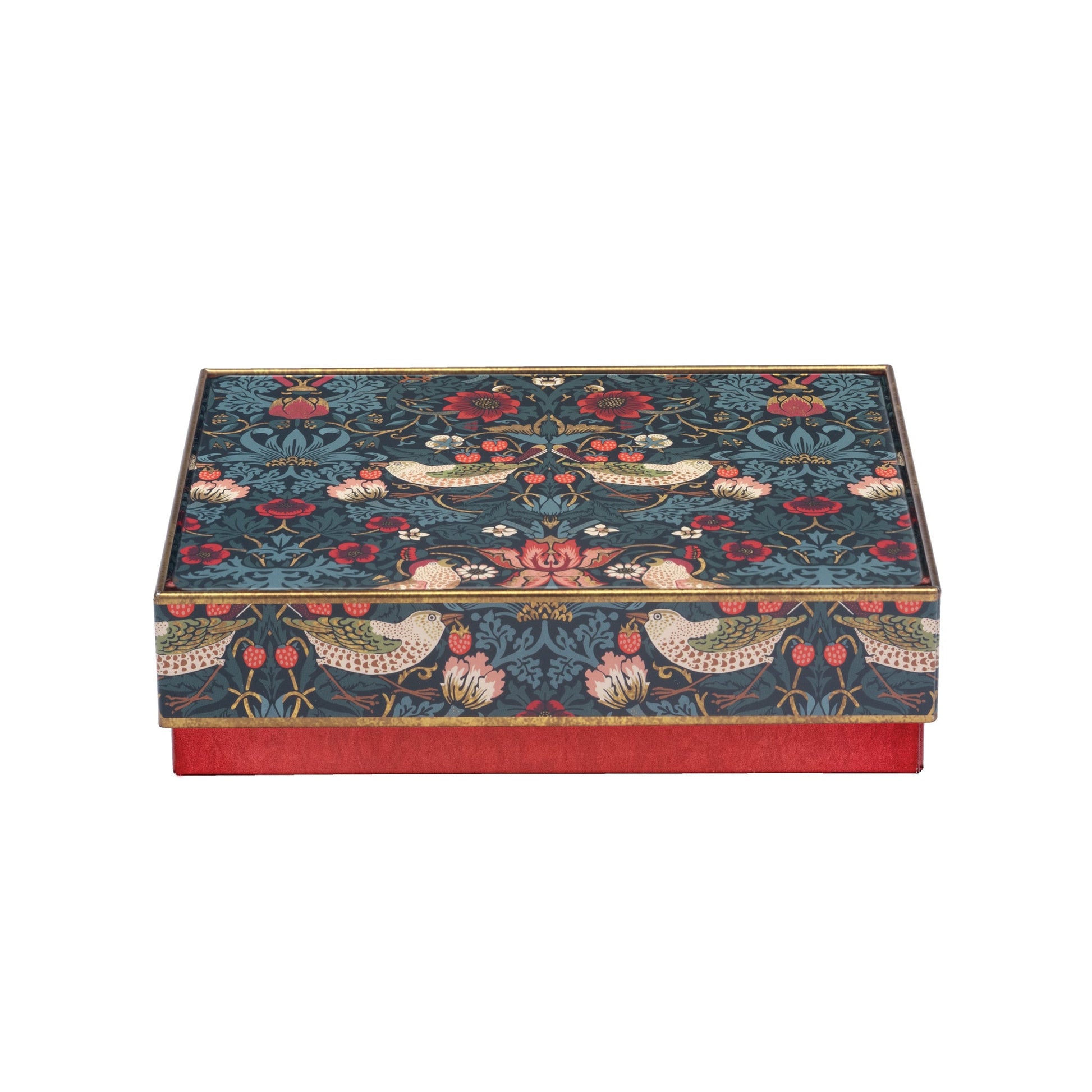 Kitchentins - Arts & Crafts - Green Strawberry Thief Medium Chocolate Tin