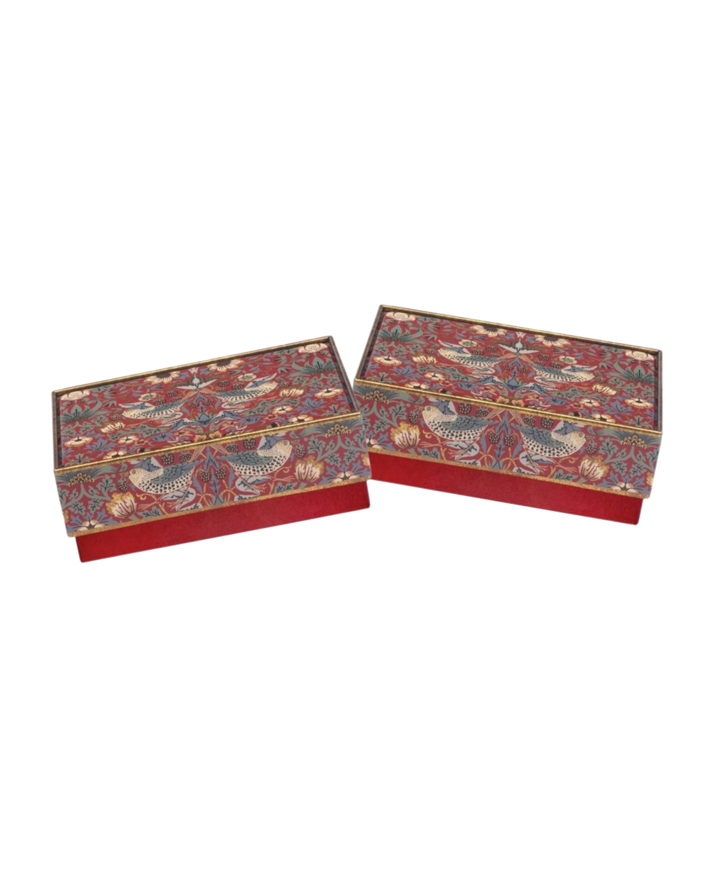 Arts & Crafts - Red Strawberry Thief Small Chocolate Tin, Set of 2