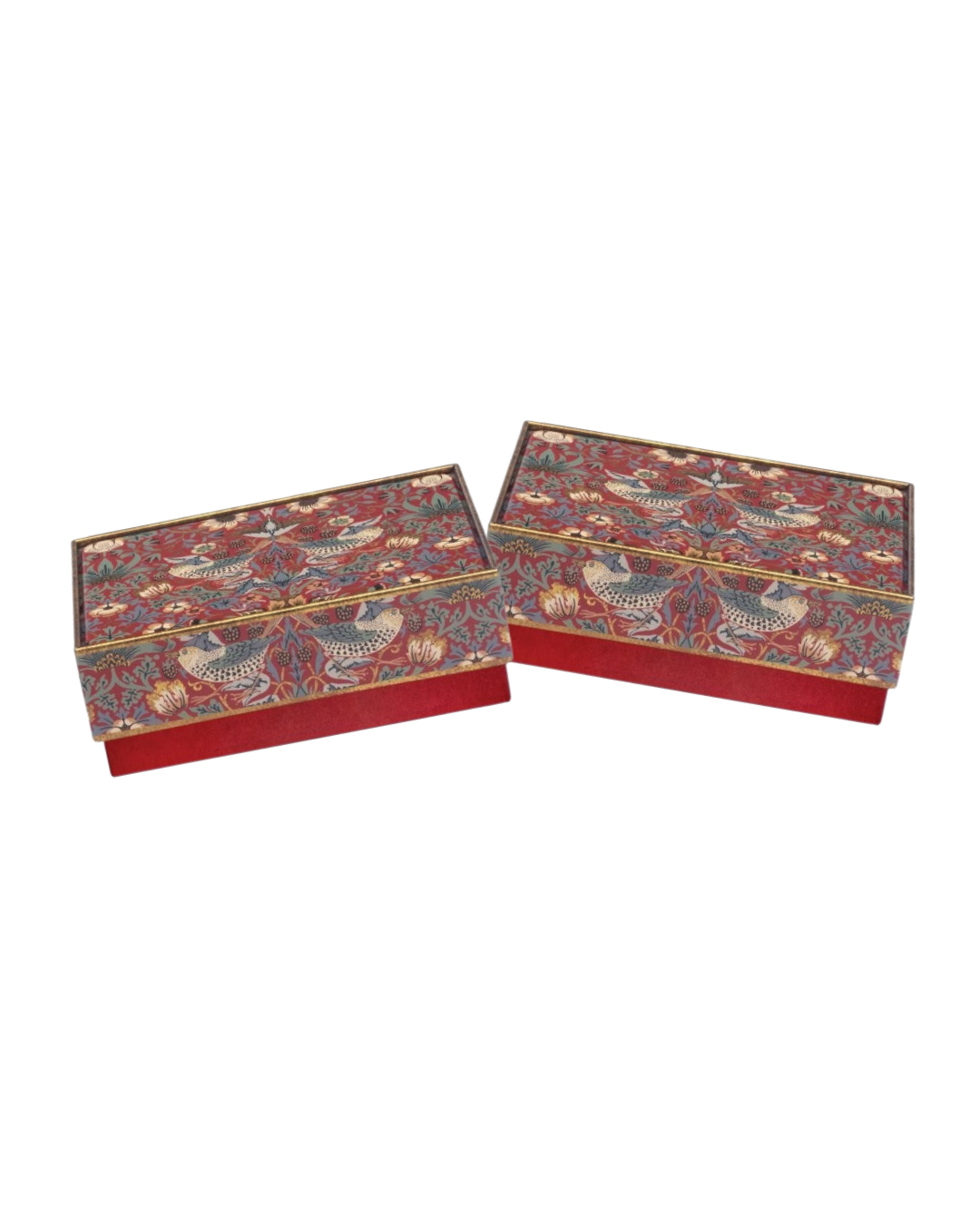 Arts & Crafts - Red Strawberry Thief Small Chocolate Tin, Set of 2