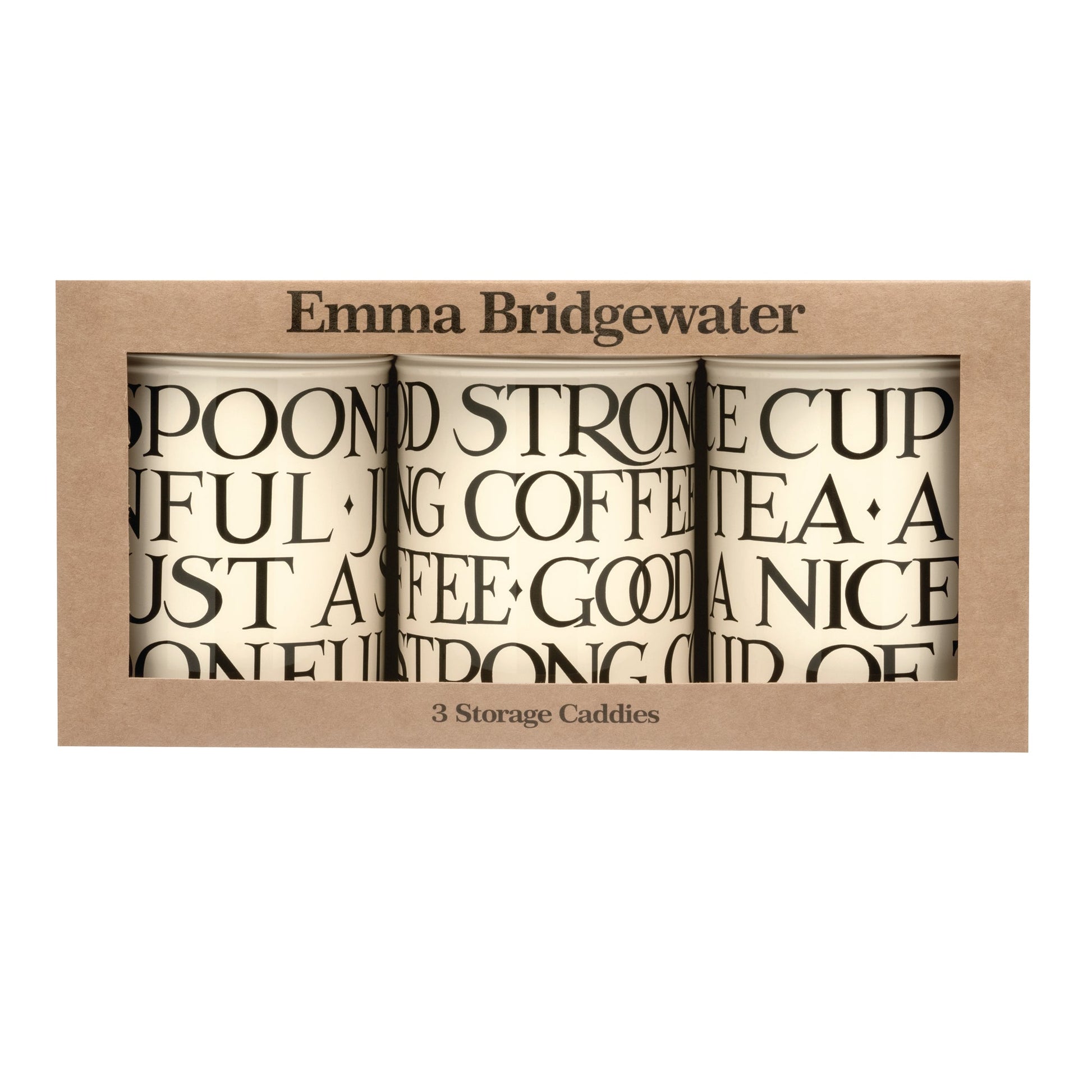 kitchentins - Emma Bridgewater - Black Toast Set 3 Round Caddies