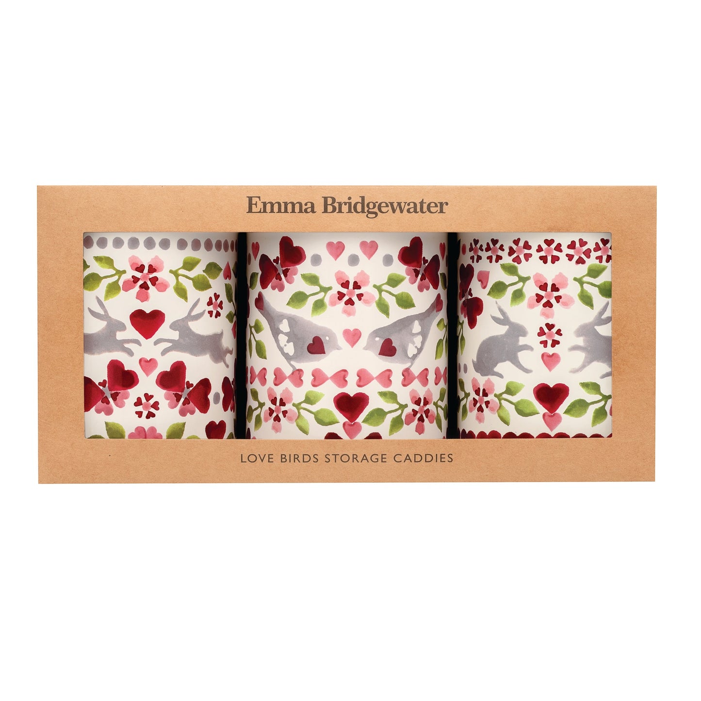 kitchentins - Emma Bridgewater - Love Birds Set 3 Round Caddies