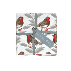Thornback & Peel - Robin & Holly Napkin Set of Four