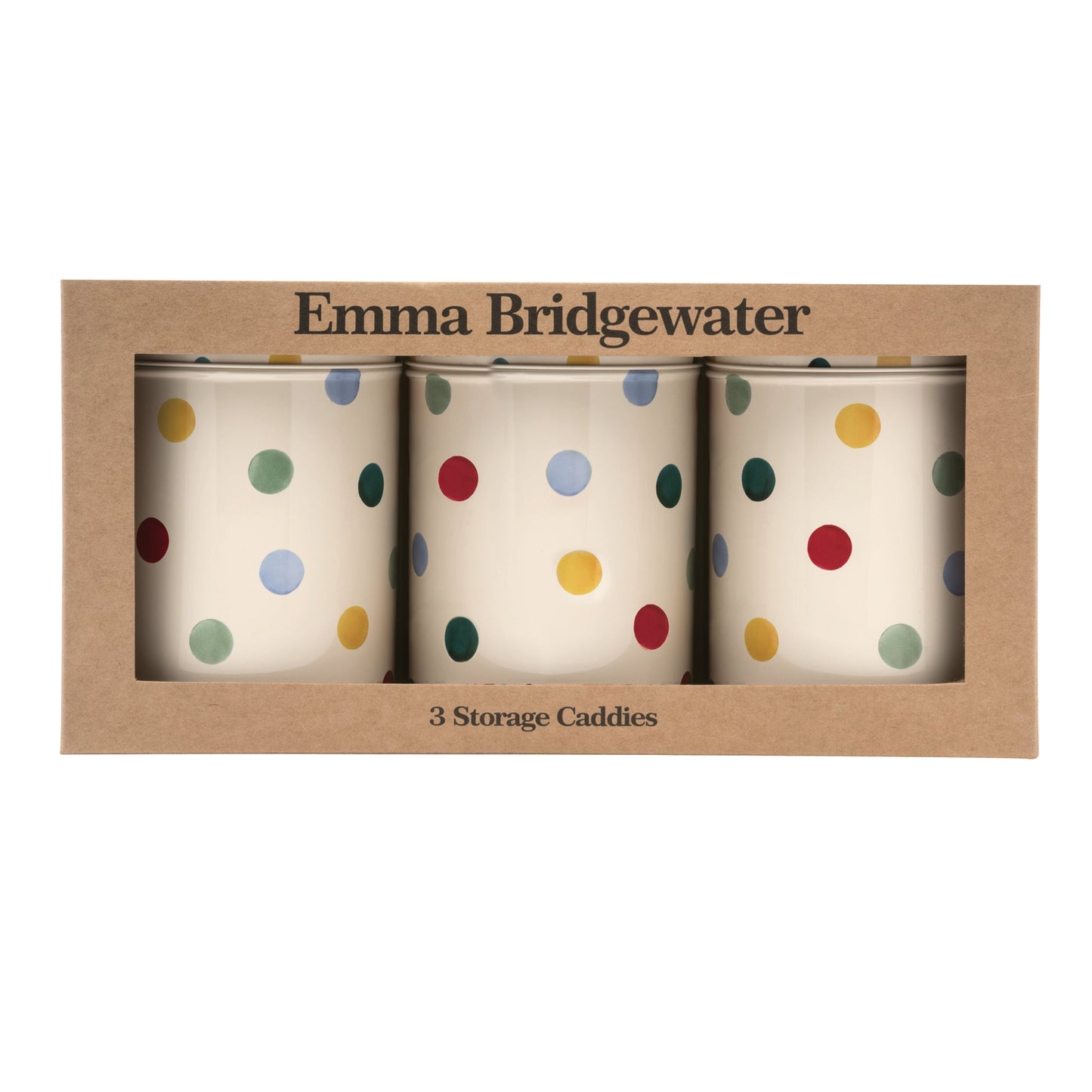 kitchentins - Emma Bridgewater - Polka Dot set 3 Round caddies