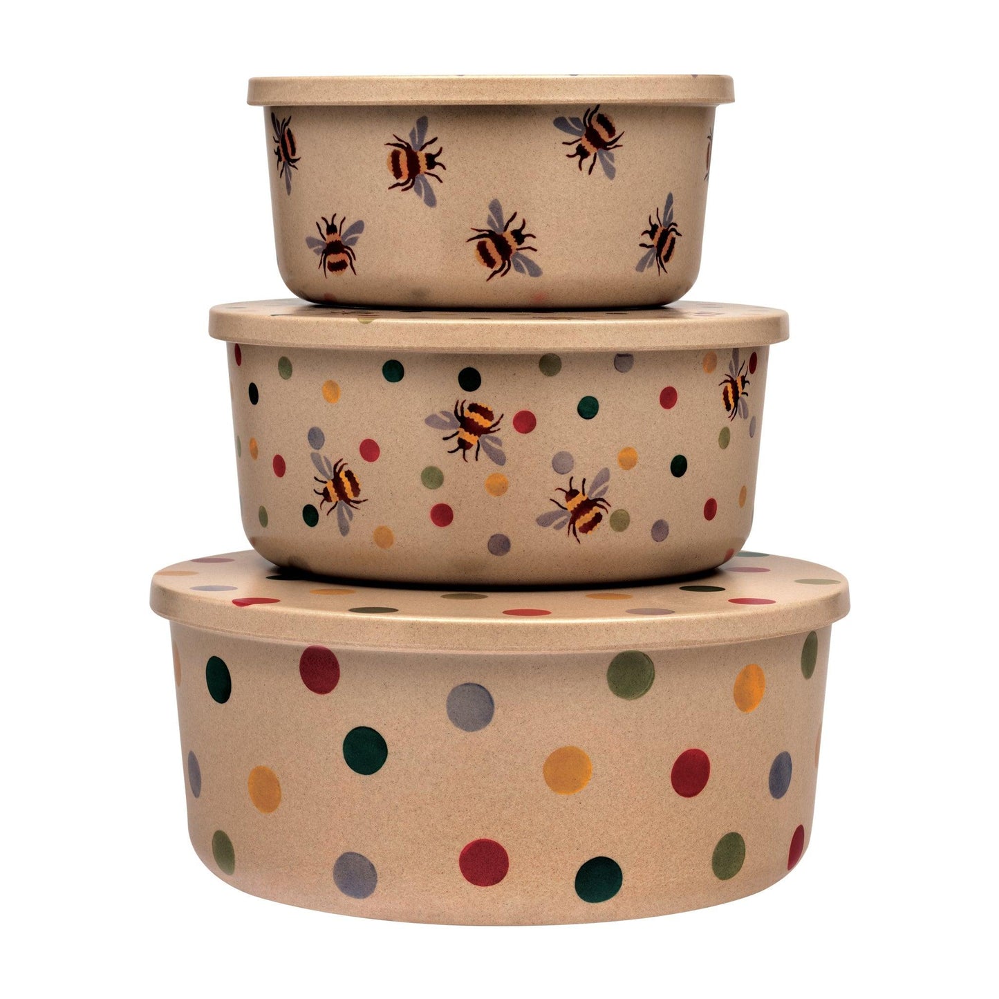 kitchentins - Emma Bridgewater - Polka Dot Set 3 Rice Husk Storage Tubs