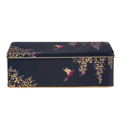 Sara Miller - Dark Blue Bird Long Deep Rectangular Tin