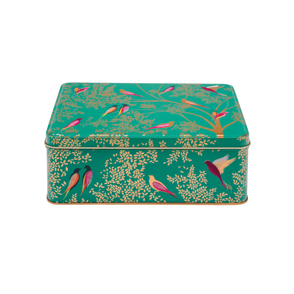 Sara Miller - Green Birds Deep Rectangular Tin