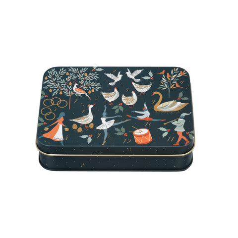 Sara Miller Christmas - 12 Days of Christmas Small Rectangular Tin