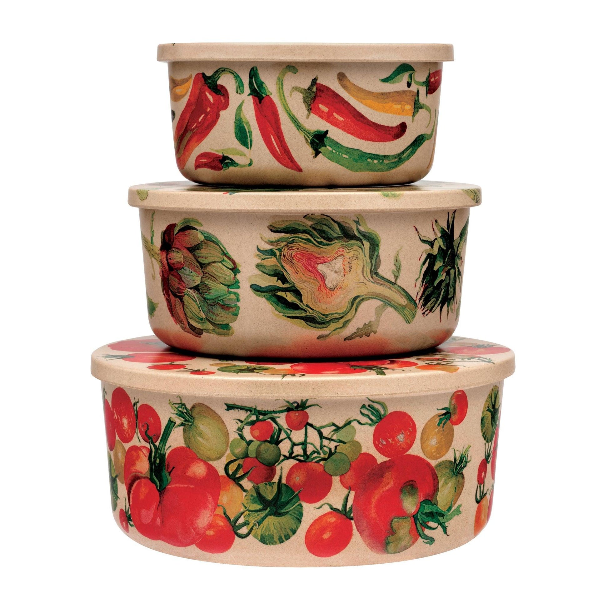 kitchentins - Emma Bridgewater - Veg Garden Rice husk set 3 Storage tubs